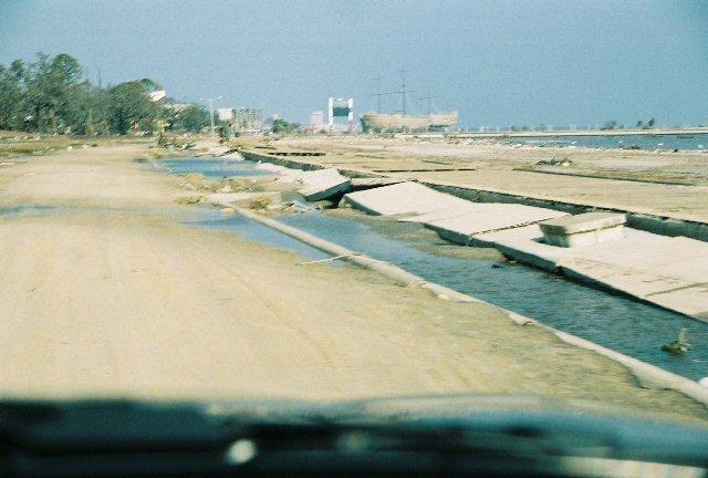 drive_30Aug14.jpg - A view along Hwy 90 looking east. Treasure Bay Casino in the background.