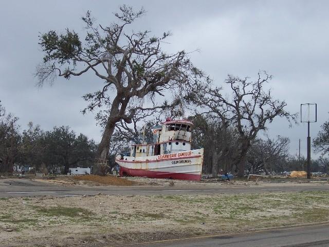 coast_post_katrina_047.JPG - Gulfport - USS Hurricane Camille washed ashore in August 1969, only thing still there after Katrina.