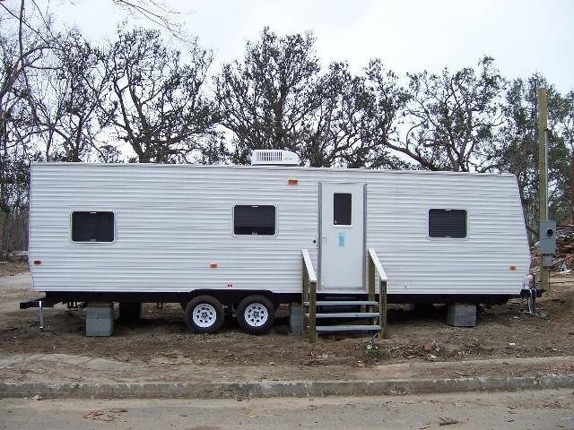 coast_post_katrina_060.JPG - Biloxi - Randy's mom's FEMA trailer where her house once stood.