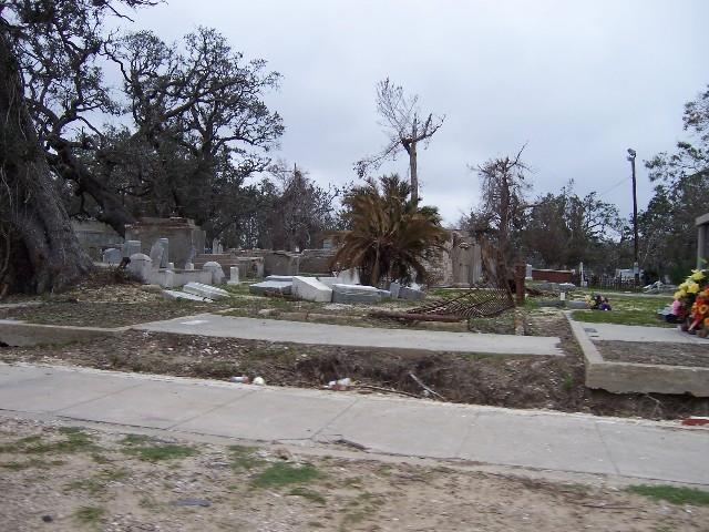 coast_post_katrina_112.JPG - Biloxi - Biloxi Cemetary dates back to the early 1800's and was heavily damaged by Katrina's wind and storm surge.